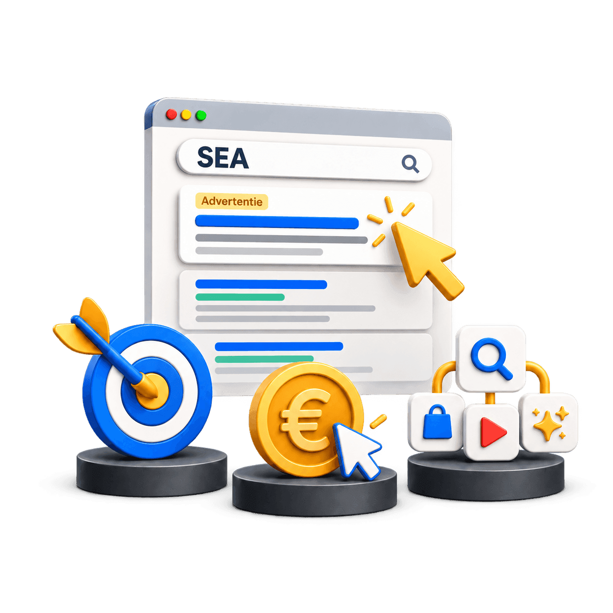 Display, zoekadvertenties en social ads samen in één marketingmix
