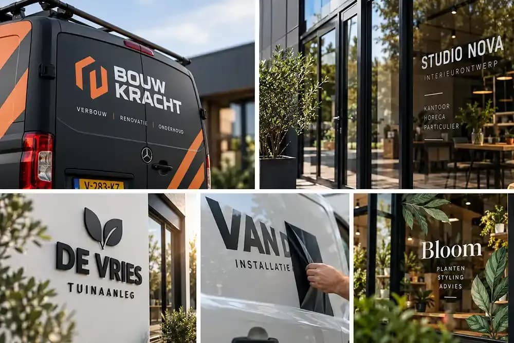 Bestickerde bedrijfsbus rondom voorzien van reclame
