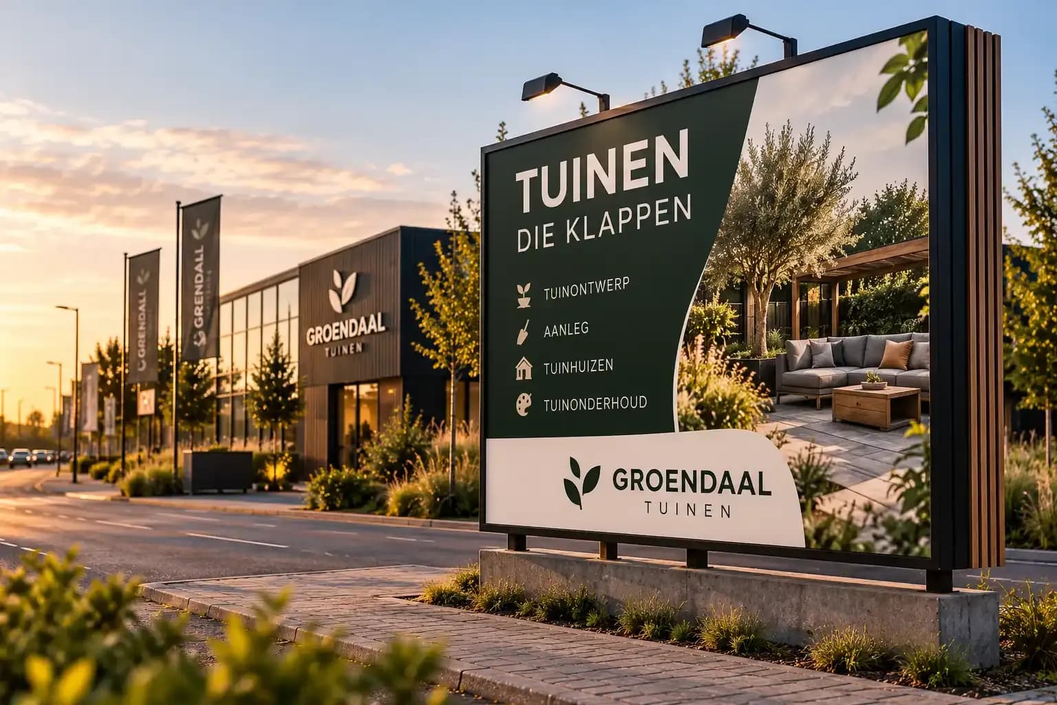 Goed leesbaar reclamebord met sterk contrast