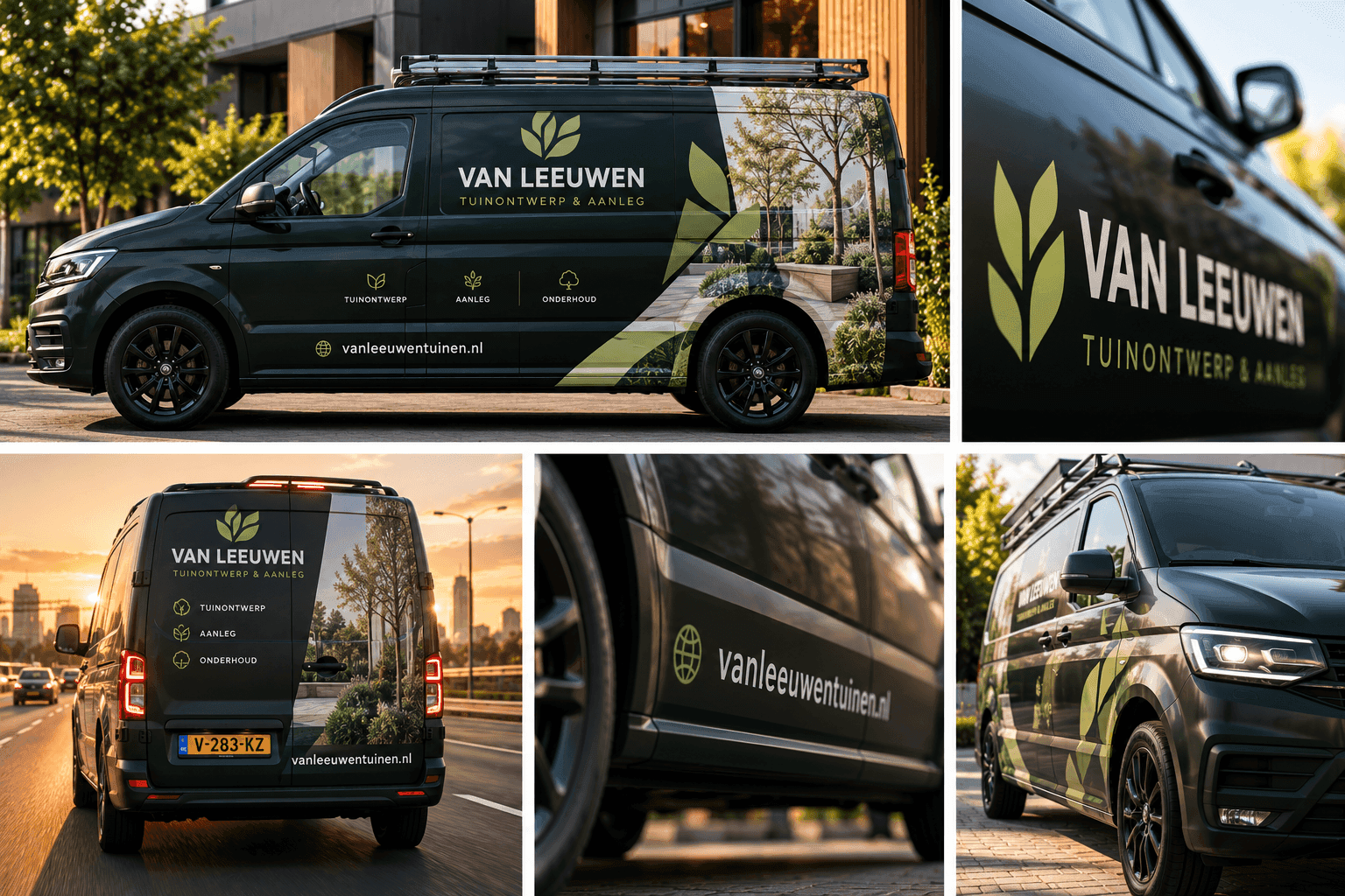 Ontwerp van autoreclame op een bestelwagen